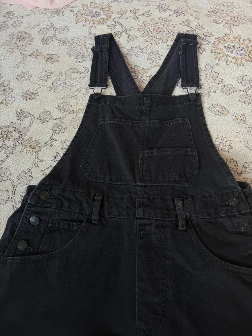 We The Free Black Short Denim Overalls - Picture 2 of 4